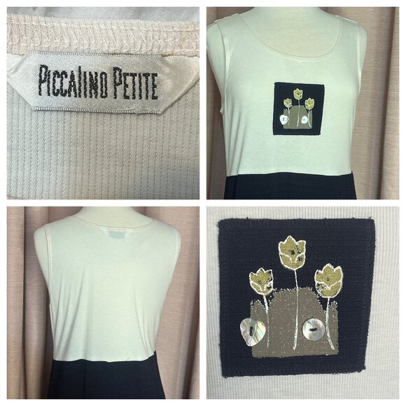 Vintage Piccalino Petite Patchwork Blazer & Skirt Set - Long Sleeve Jacket With - Picture 9 of 16